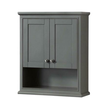 WYNDHAM COLLECTION Bathroom Wall-Mounted Storage Cabinet - Dark Gray WCS2020WCDK